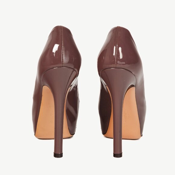 Salvatore Ferragamo Trilly Purple Patent Leather Vara-Bow Platform Pumps - Picture 3 of 9